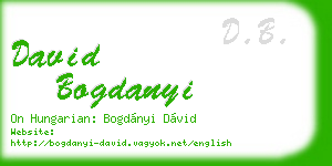 david bogdanyi business card